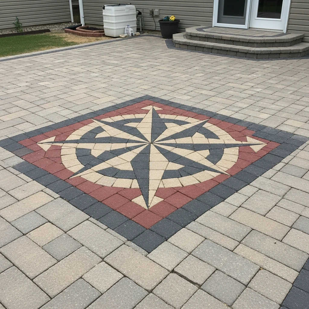 Mosaic-Style Paver Art - 50 Stunning Paver Patio Ideas for a High-End Look