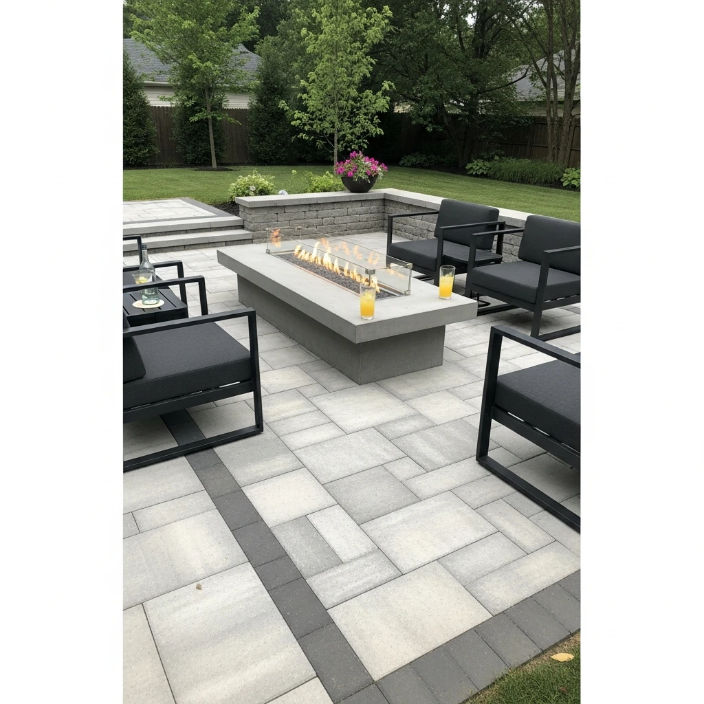 Fire Table Paver Patio - 50 Stunning Paver Patio Ideas for a High-End Look