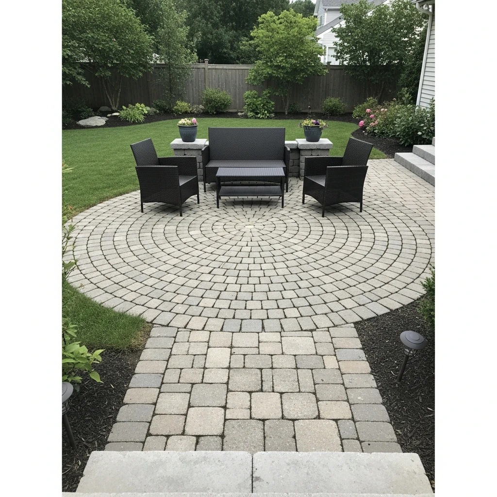 Circular Cobblestone Patio - 50 Stunning Paver Patio Ideas for a High-End Look