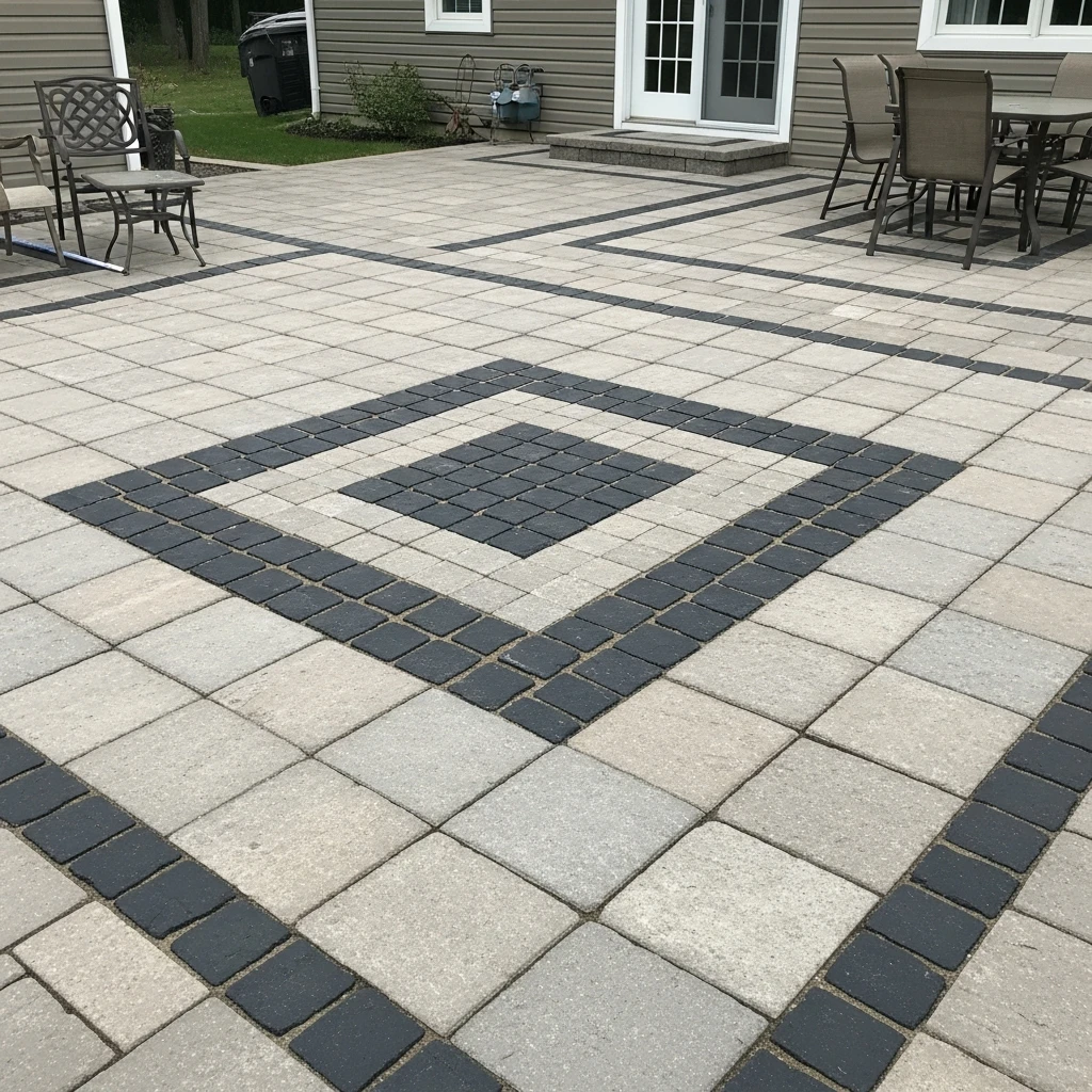 Mixed-Material Paver Patio - 50 Stunning Paver Patio Ideas for a High-End Look