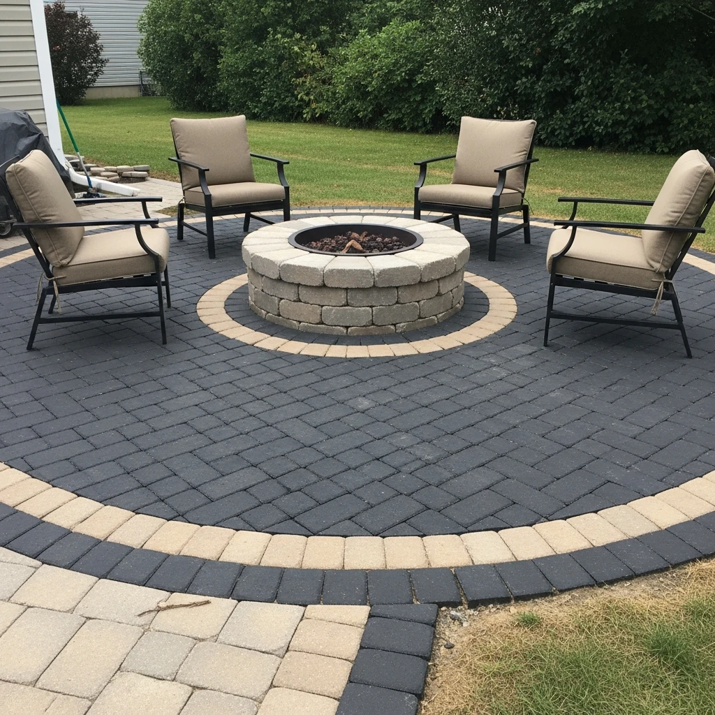 Fire Pit Paver Patio - 50 Stunning Paver Patio Ideas for a High-End Look