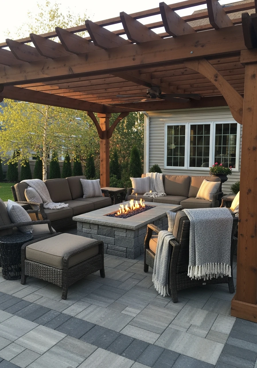 Fire Pit Focal Point - 50 Genius Ways To Style Your Dream Pergola Patio