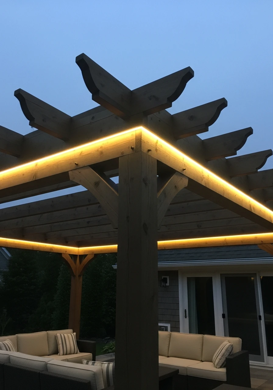 Hidden Built-In Lighting - 50 Genius Ways To Style Your Dream Pergola Patio