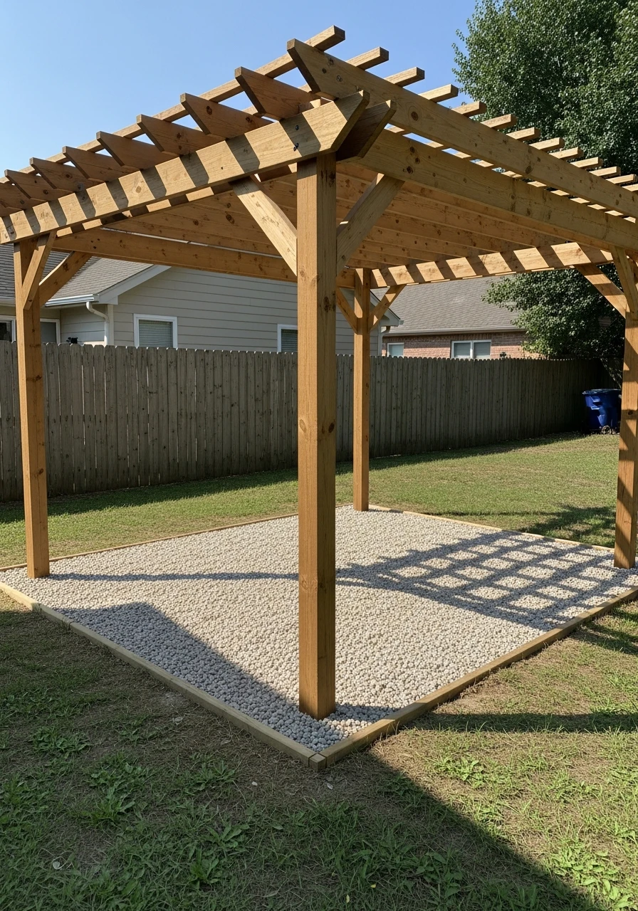 Budget Friendly Gravel - 50 Genius Ways To Style Your Dream Pergola Patio