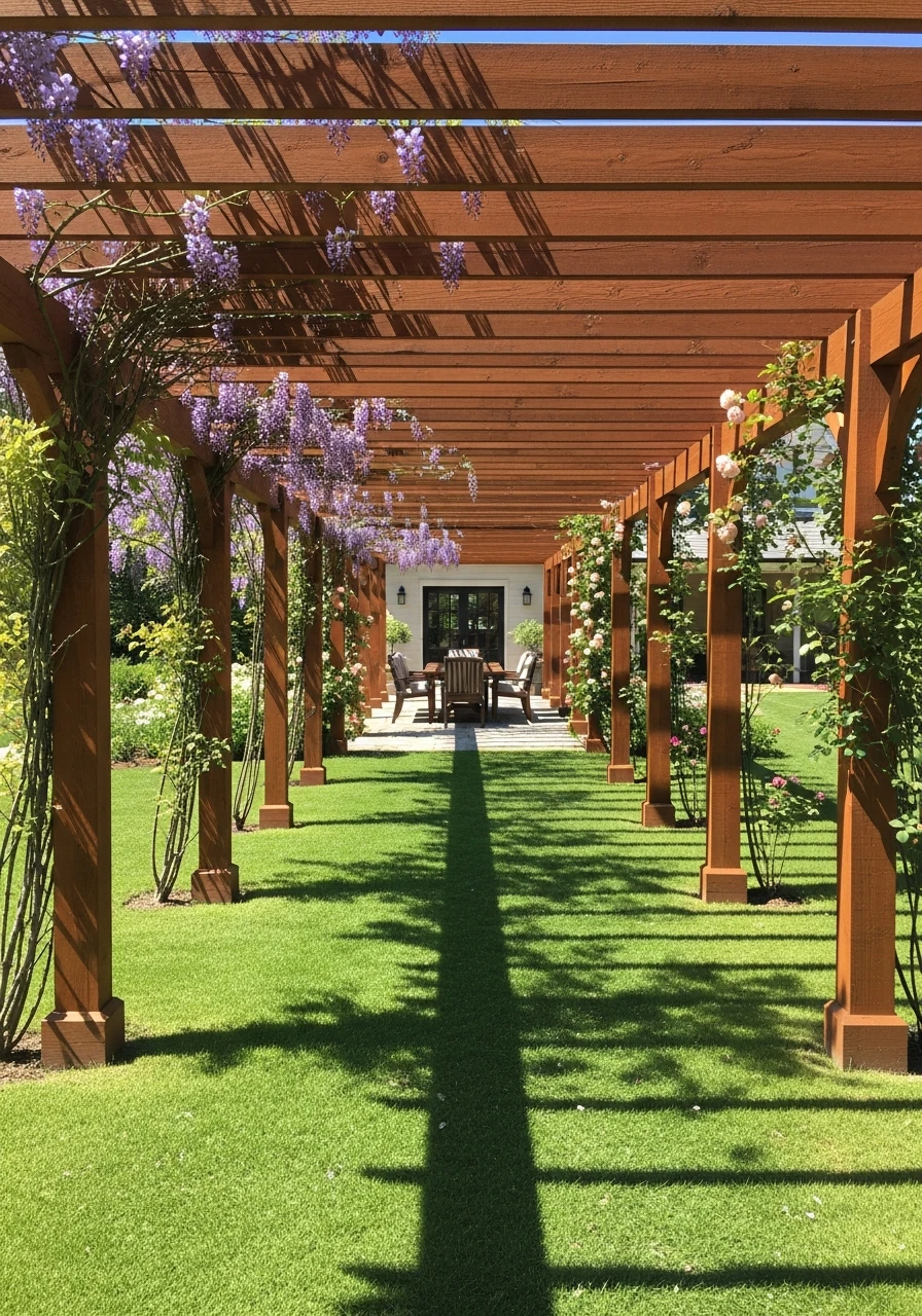 Covered Walkway Style - 50 Genius Ways To Style Your Dream Pergola Patio