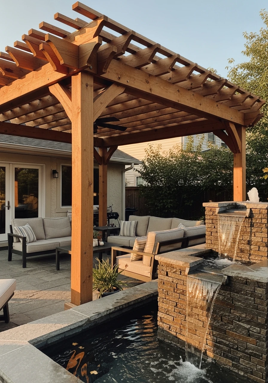 Add A Water Feature - 50 Genius Ways To Style Your Dream Pergola Patio