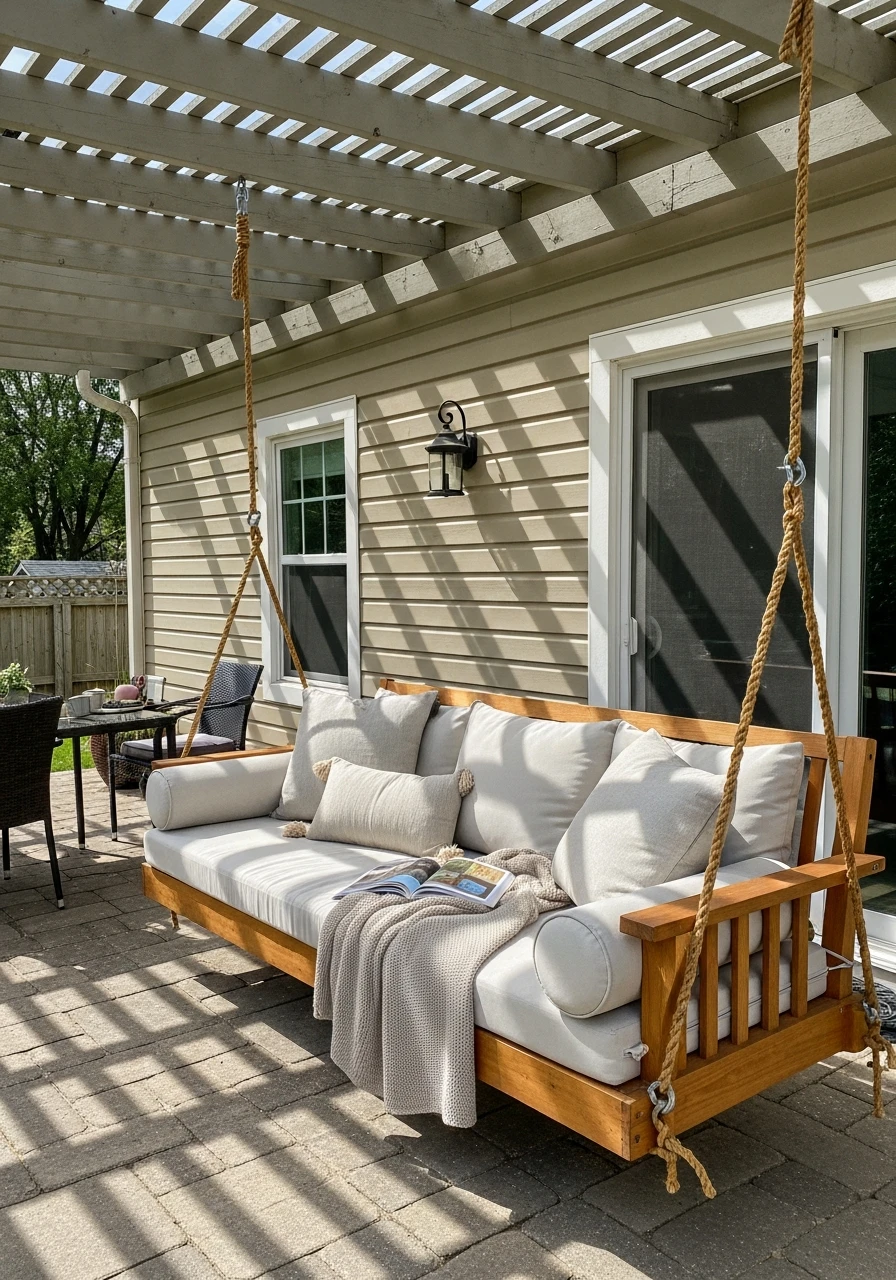 Hanging Swing Seating - 50 Genius Ways To Style Your Dream Pergola Patio
