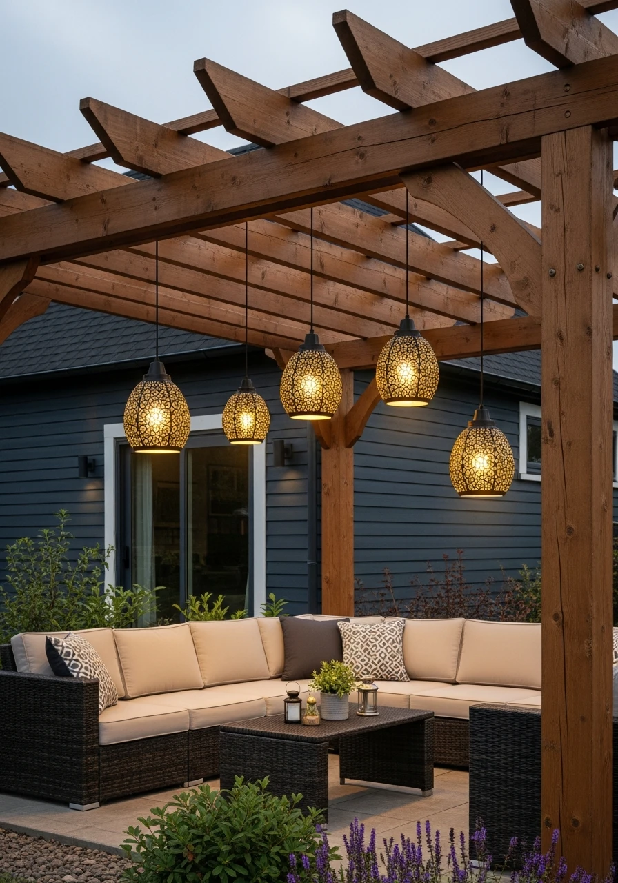 Lantern Light Accents - 50 Genius Ways To Style Your Dream Pergola Patio