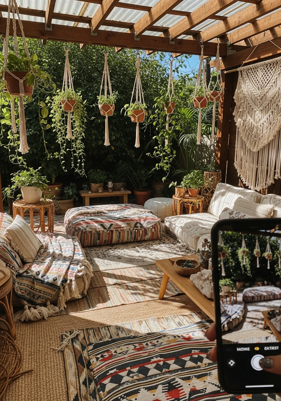 Bohemian Style Layers - 50 Genius Ways To Style Your Dream Pergola Patio