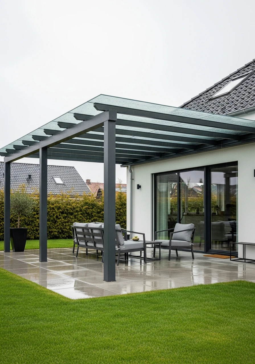Rainproof Glass Roof - 50 Genius Ways To Style Your Dream Pergola Patio