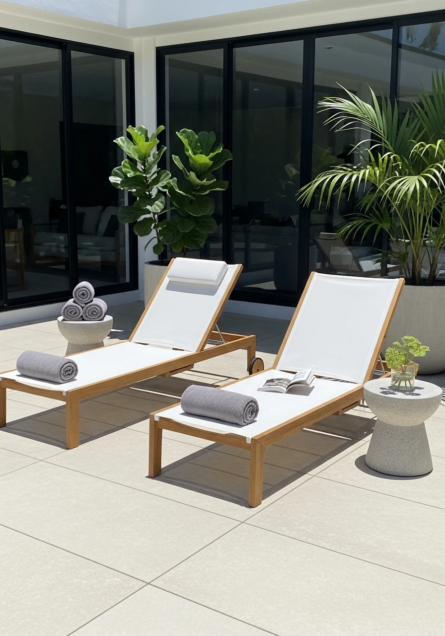 Versatile Sun Loungers - 50 Pool Deck Decorating Ideas for a High-End Look on a Budget