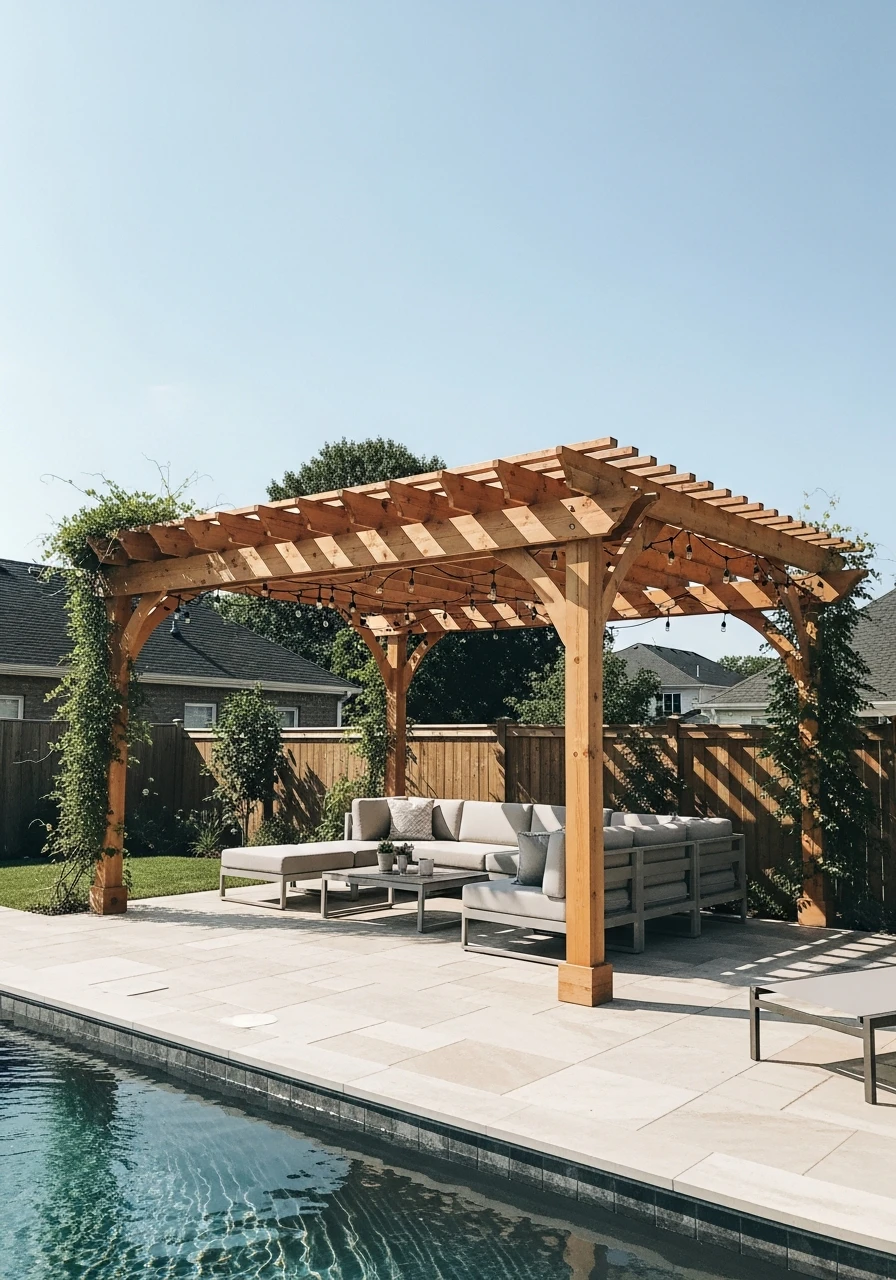Pergola for Partial Shade - 50 Pool Deck Decorating Ideas for a High-End Look on a Budget