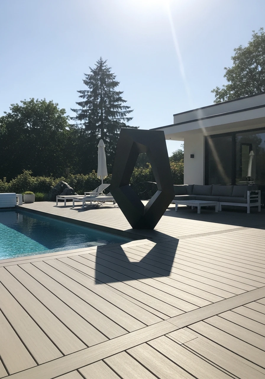 Sculptural Accents - 50 Pool Deck Decorating Ideas for a High-End Look on a Budget