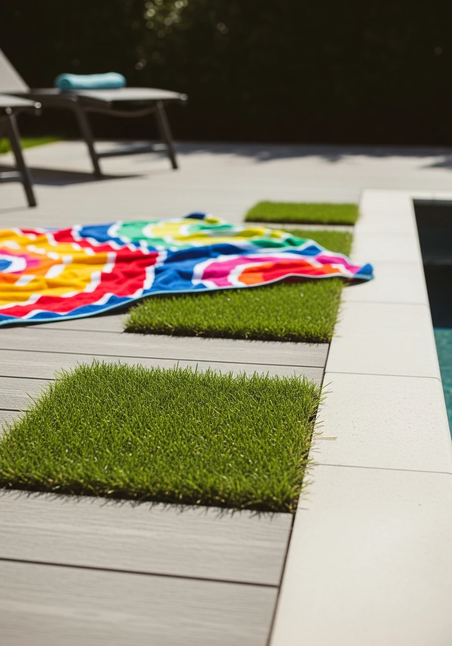 Grass Zones Near Pool - 50 Pool Deck Decorating Ideas for a High-End Look on a Budget