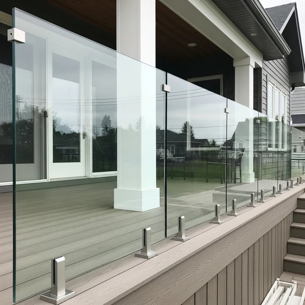 Glass Panel Porch Railing - 50 Porch Railing Ideas for a Budget-Friendly Upgrade