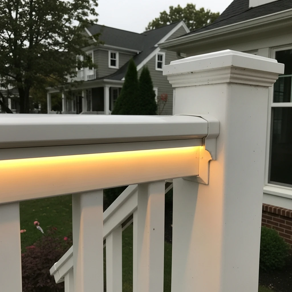 LED-Lighted Porch Railing - 50 Porch Railing Ideas for a Budget-Friendly Upgrade