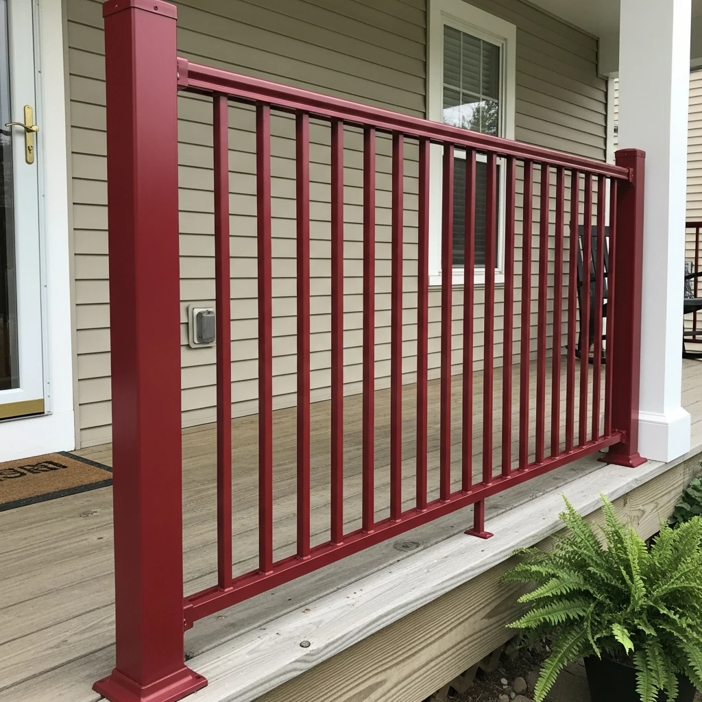 Colored Aluminum Railing - 50 Porch Railing Ideas for a Budget-Friendly Upgrade