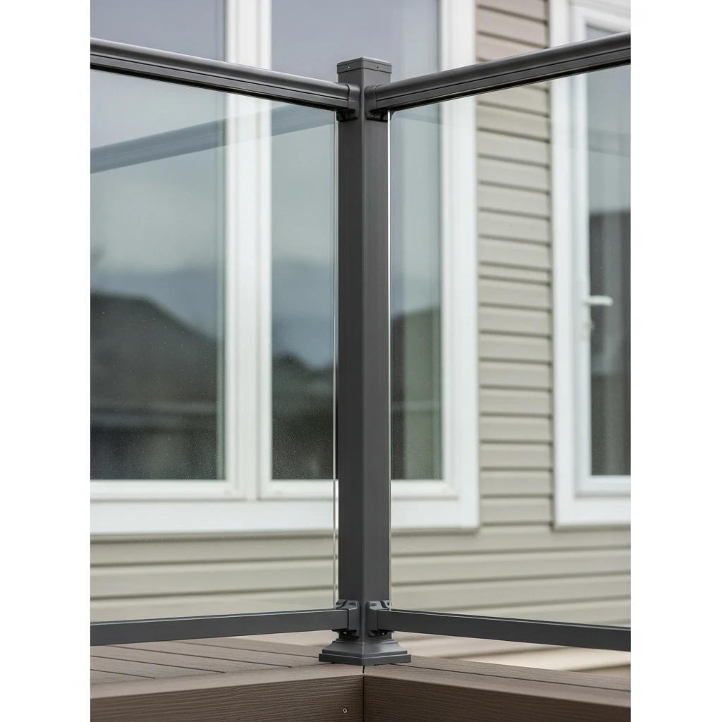 Glass and Aluminum Combo - 50 Porch Railing Ideas for a Budget-Friendly Upgrade