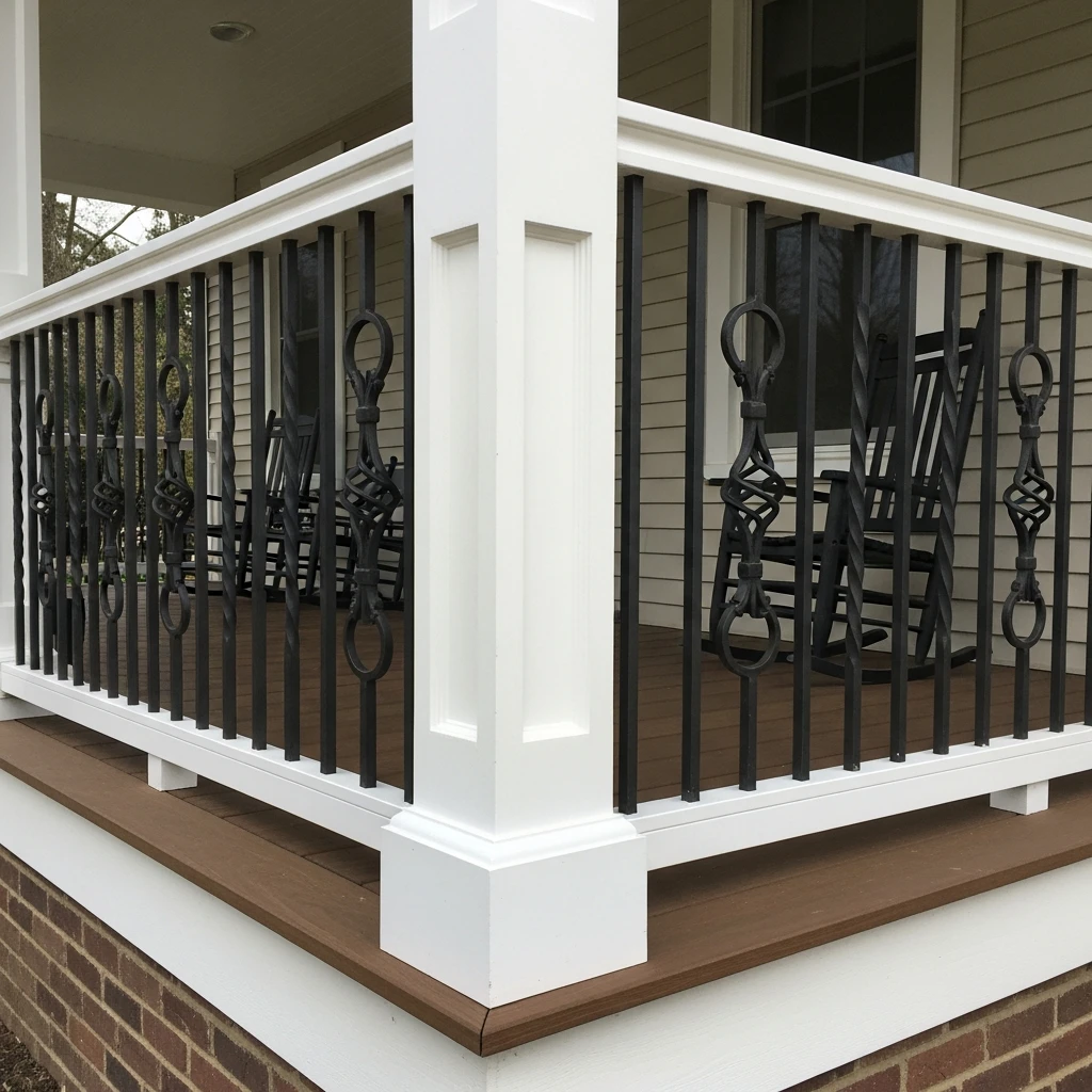 Wrought Iron and Wood - 50 Porch Railing Ideas for a Budget-Friendly Upgrade