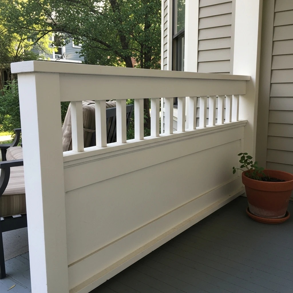 Half-Privacy Porch Railing - 50 Porch Railing Ideas for a Budget-Friendly Upgrade