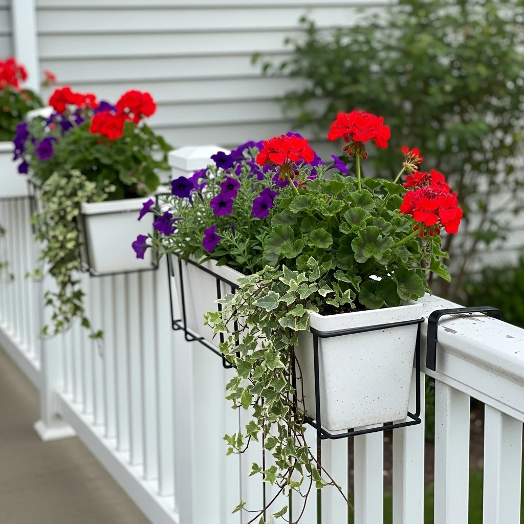 Planter Box Rail Top - 50 Porch Railing Ideas for a Budget-Friendly Upgrade