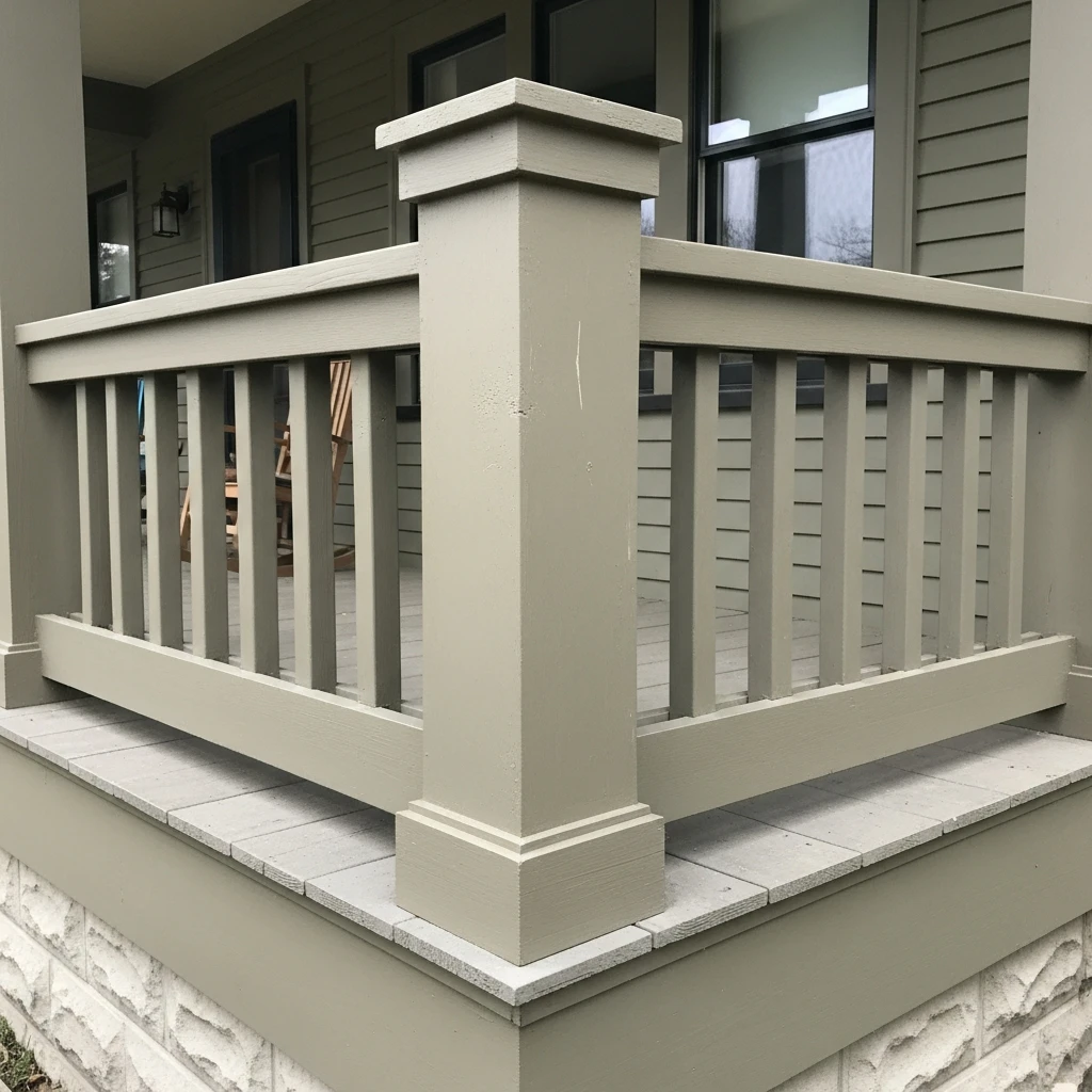 Craftsman Square Post Railing - 50 Porch Railing Ideas for a Budget-Friendly Upgrade