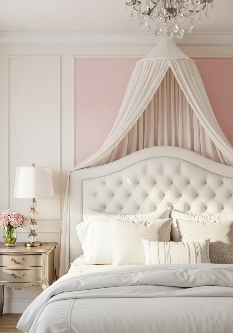 Soft Pink Accent Wall - 50 Magical Princess Room Decor Ideas for Any Budget