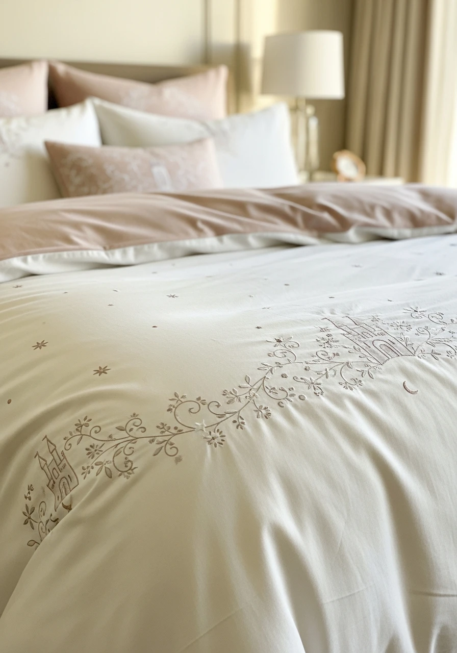 Subtle Embroidered Duvet - 50 Magical Princess Room Decor Ideas for Any Budget