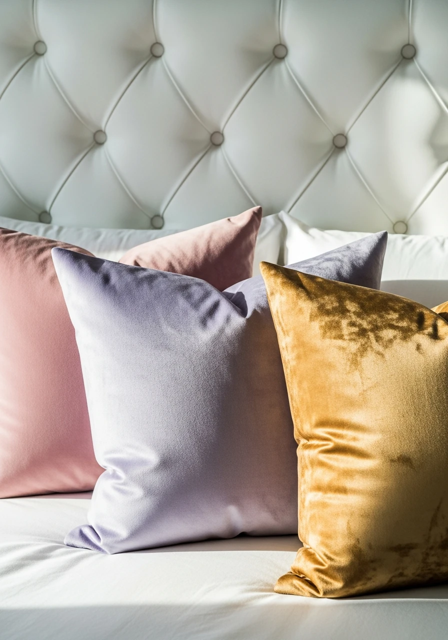 Luxe Velvet Throw Pillows - 50 Magical Princess Room Decor Ideas for Any Budget