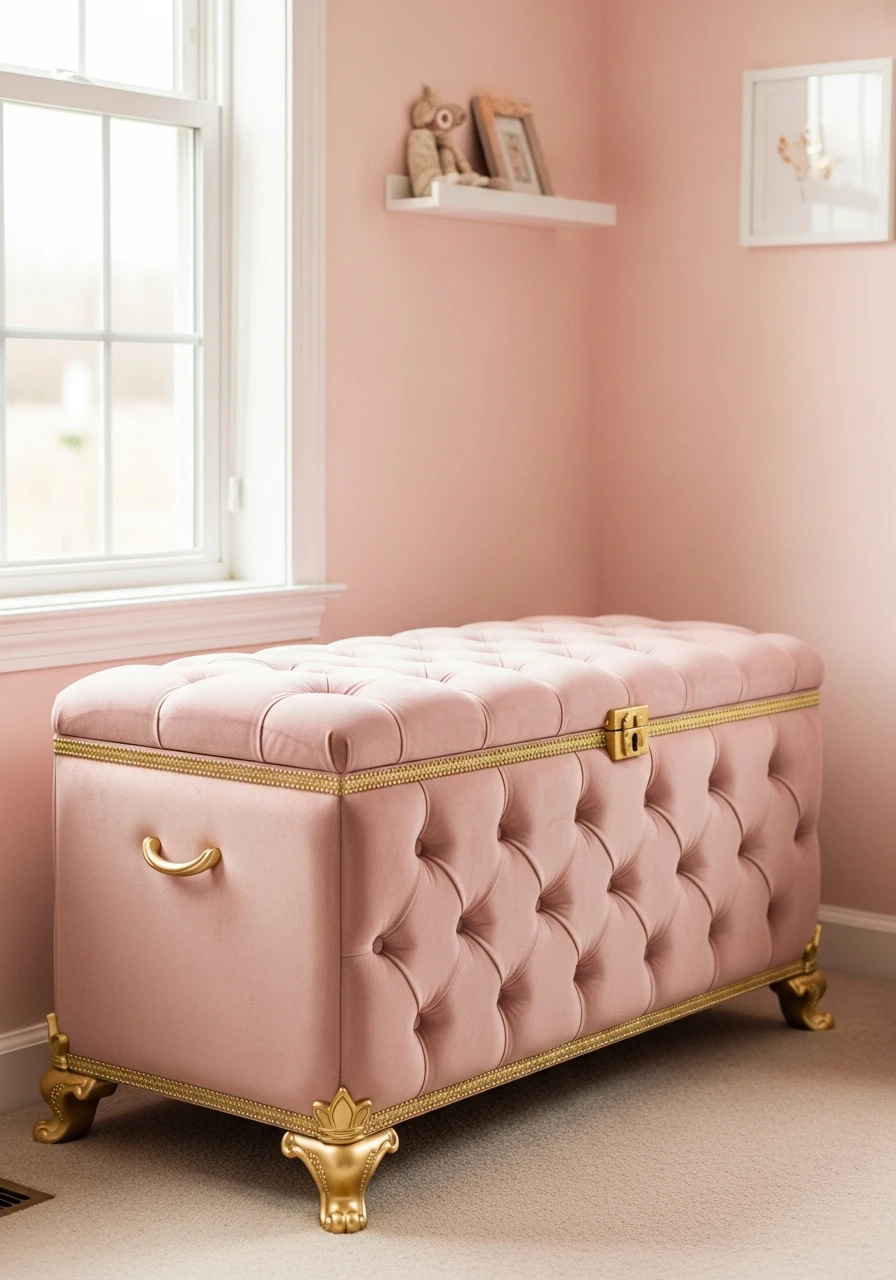 Royal Toy Storage Chest - 50 Magical Princess Room Decor Ideas for Any Budget