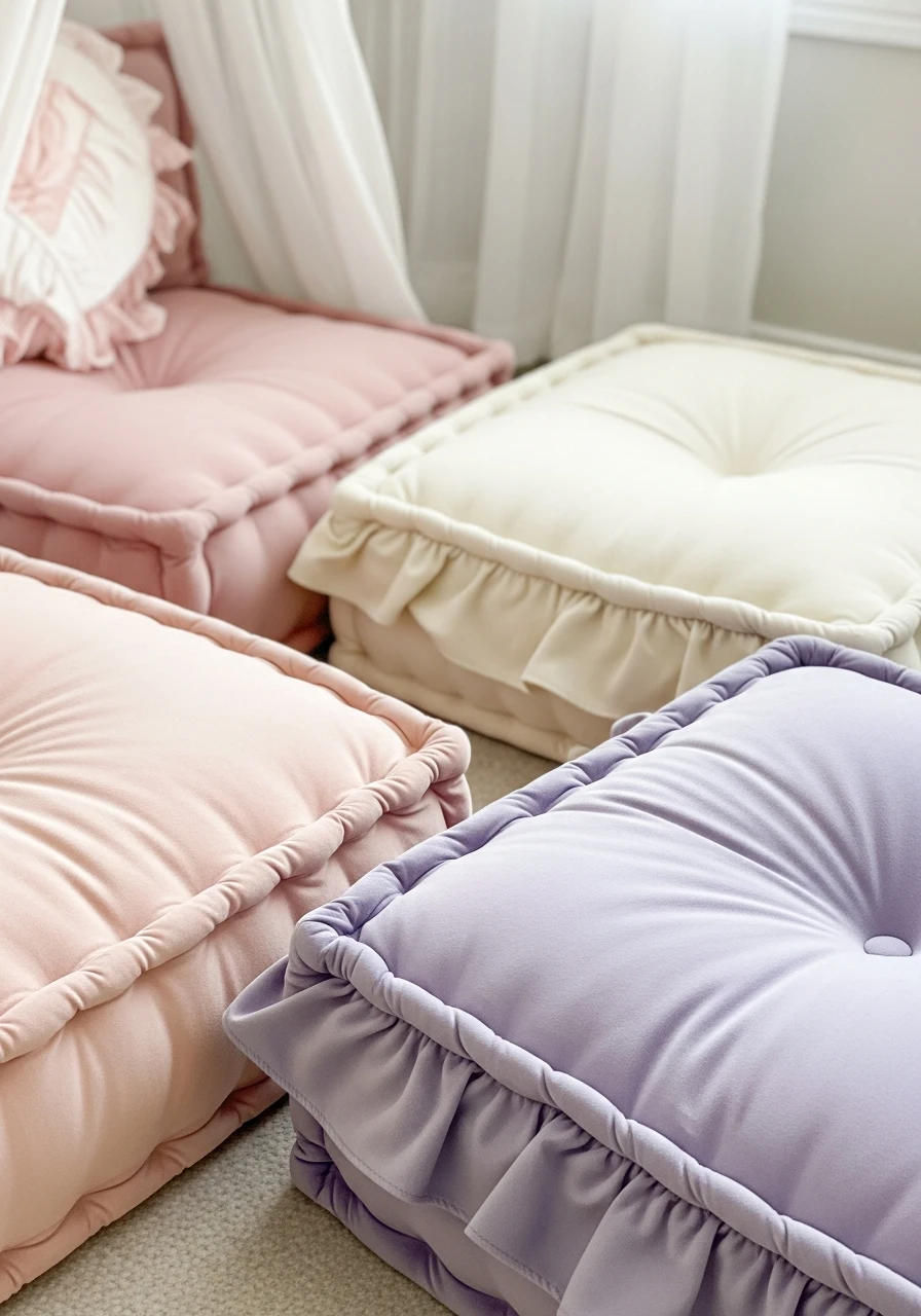 Seating with Floor Cushions - 50 Magical Princess Room Decor Ideas for Any Budget