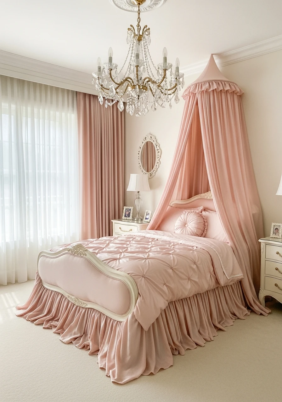 Match Curtains to Bedding - 50 Magical Princess Room Decor Ideas for Any Budget