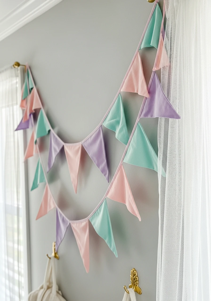 Pastel Bunting or Garlands - 50 Magical Princess Room Decor Ideas for Any Budget