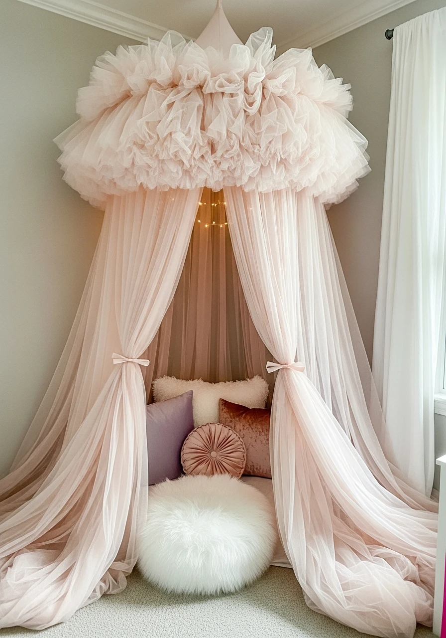 Magical Tulle Hideaway - 50 Magical Princess Room Decor Ideas for Any Budget