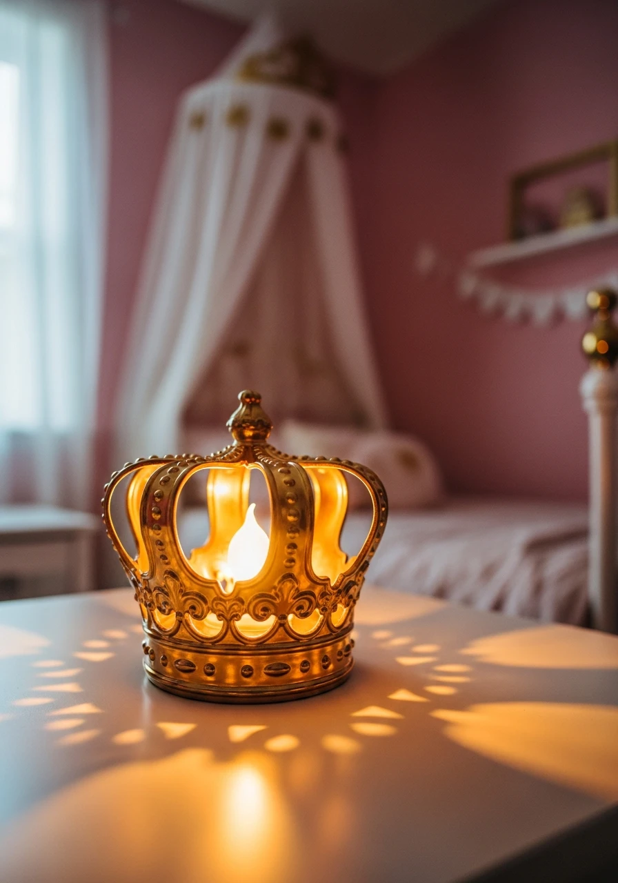 Crown Shaped Night Light - 50 Magical Princess Room Decor Ideas for Any Budget