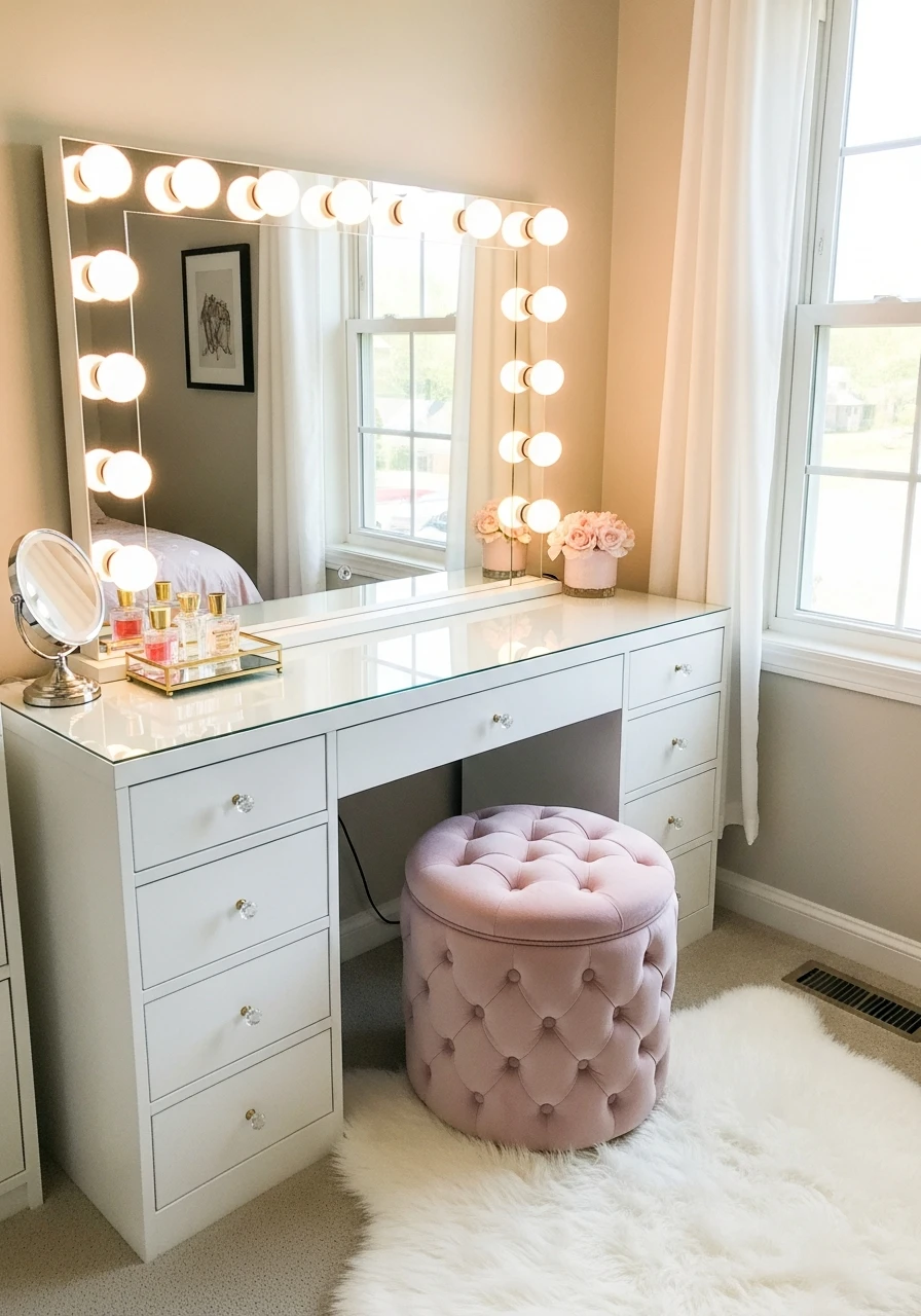 Light Up Vanity Mirror - 50 Magical Princess Room Decor Ideas for Any Budget