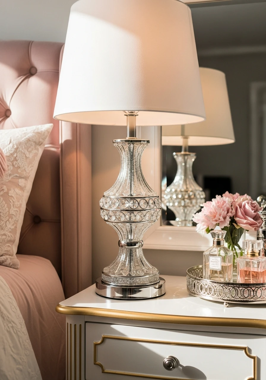 Crystal Nightstand Lamp - 50 Magical Princess Room Decor Ideas for Any Budget