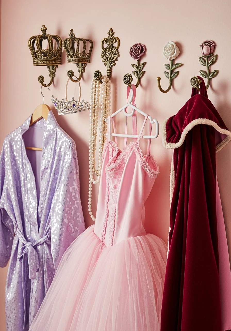 Crown Accessory Hooks - 50 Magical Princess Room Decor Ideas for Any Budget