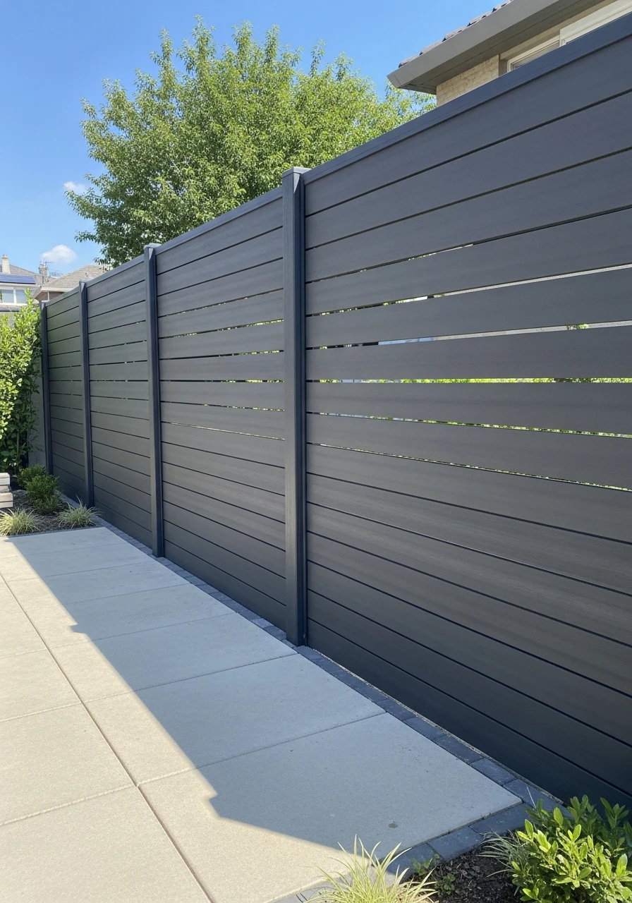 Horizontal Composite Board - 50 Genius Privacy Fence Ideas for a High-End Backyard Look