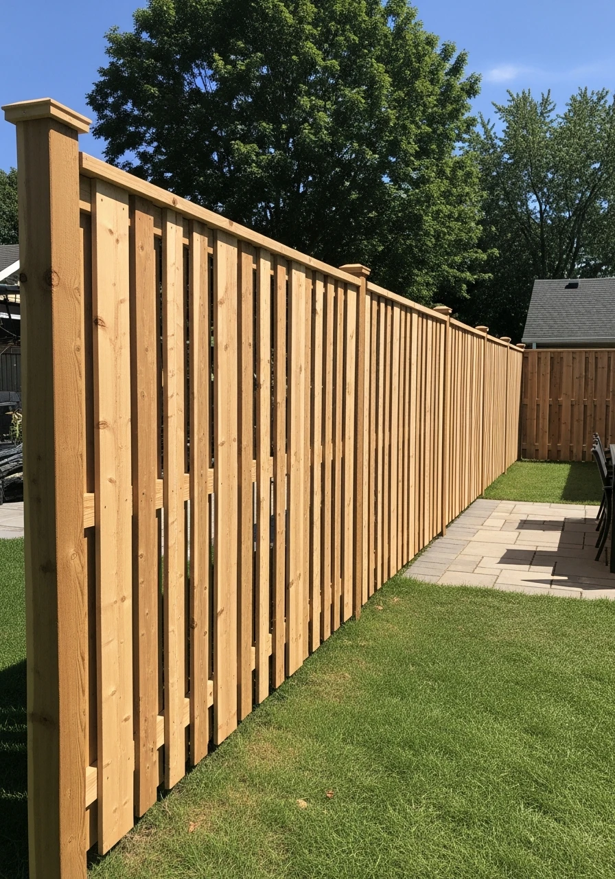 Staggered Wood Panel Texture - 50 Genius Privacy Fence Ideas for a High-End Backyard Look