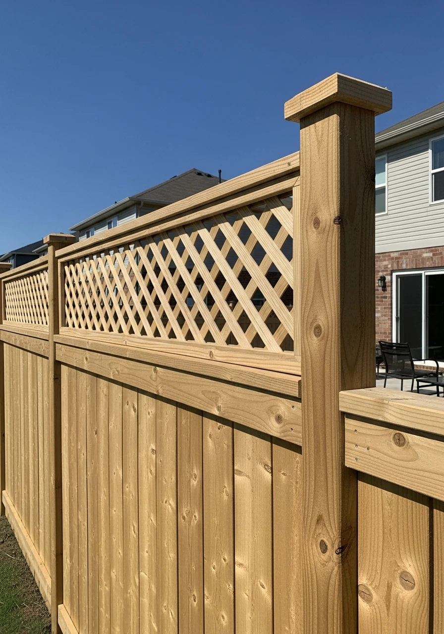Diagonal Trellis Extension - 50 Genius Privacy Fence Ideas for a High-End Backyard Look