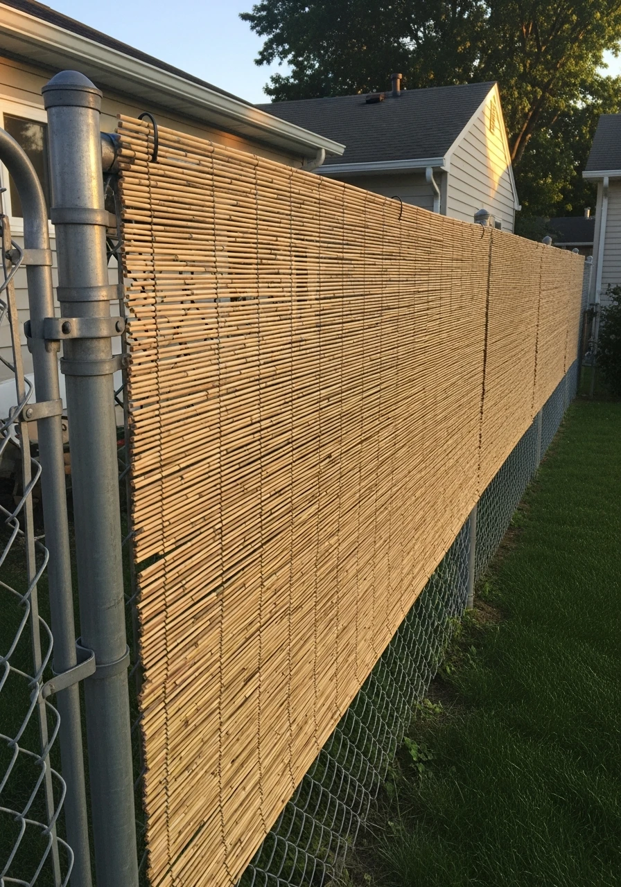 Bamboo Roll Fence - 50 Genius Privacy Fence Ideas for a High-End Backyard Look
