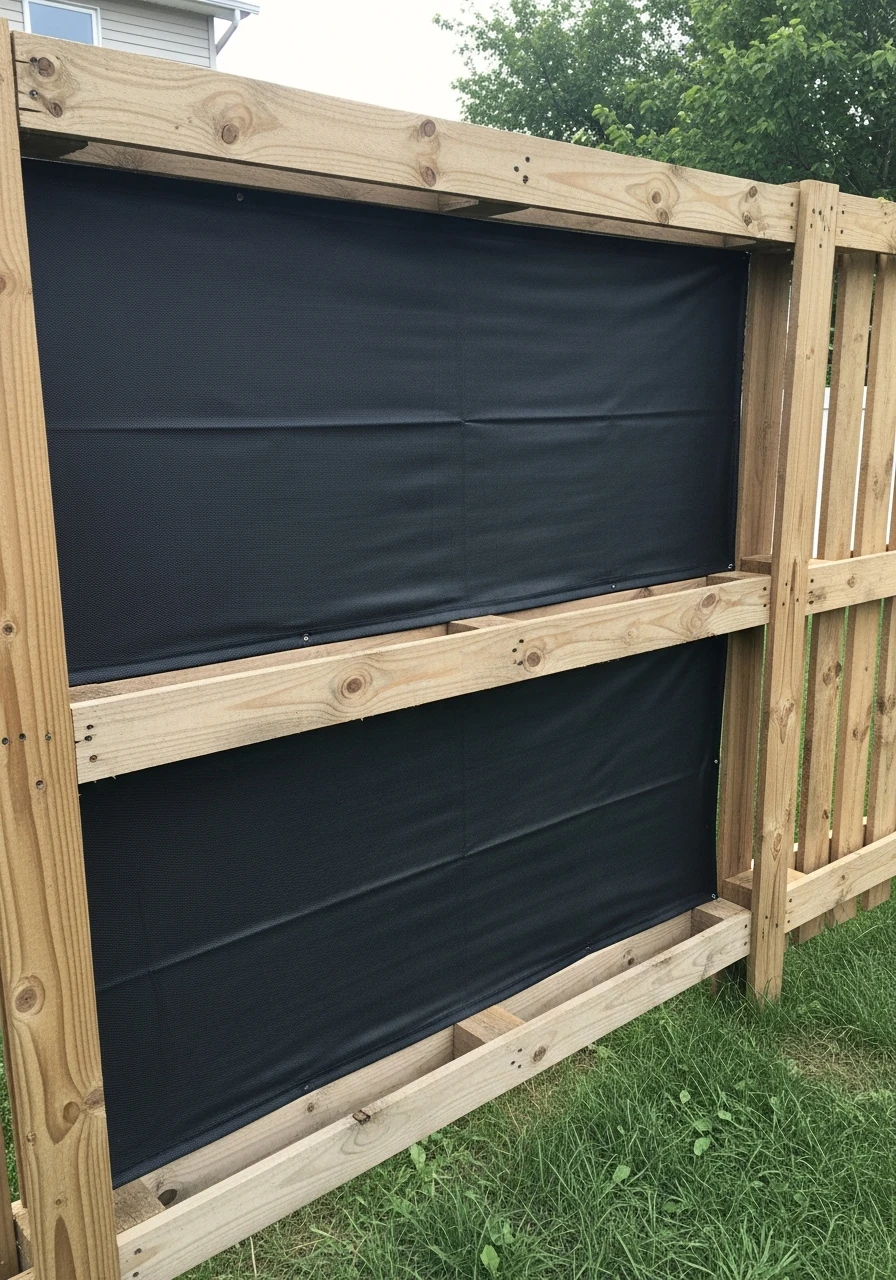 Pallet Fence with Fabric - 50 Genius Privacy Fence Ideas for a High-End Backyard Look