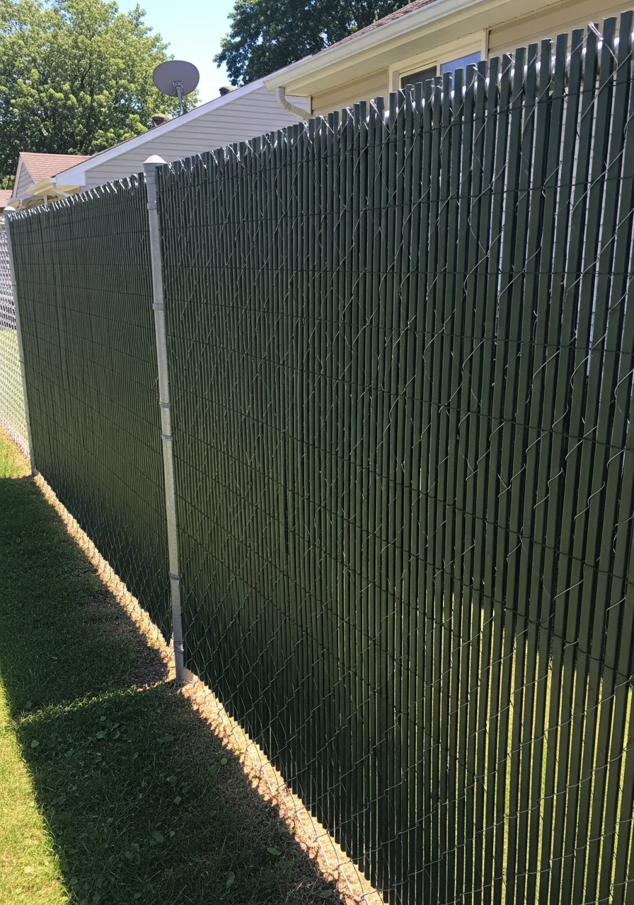 Chain Link Privacy Slats - 50 Genius Privacy Fence Ideas for a High-End Backyard Look