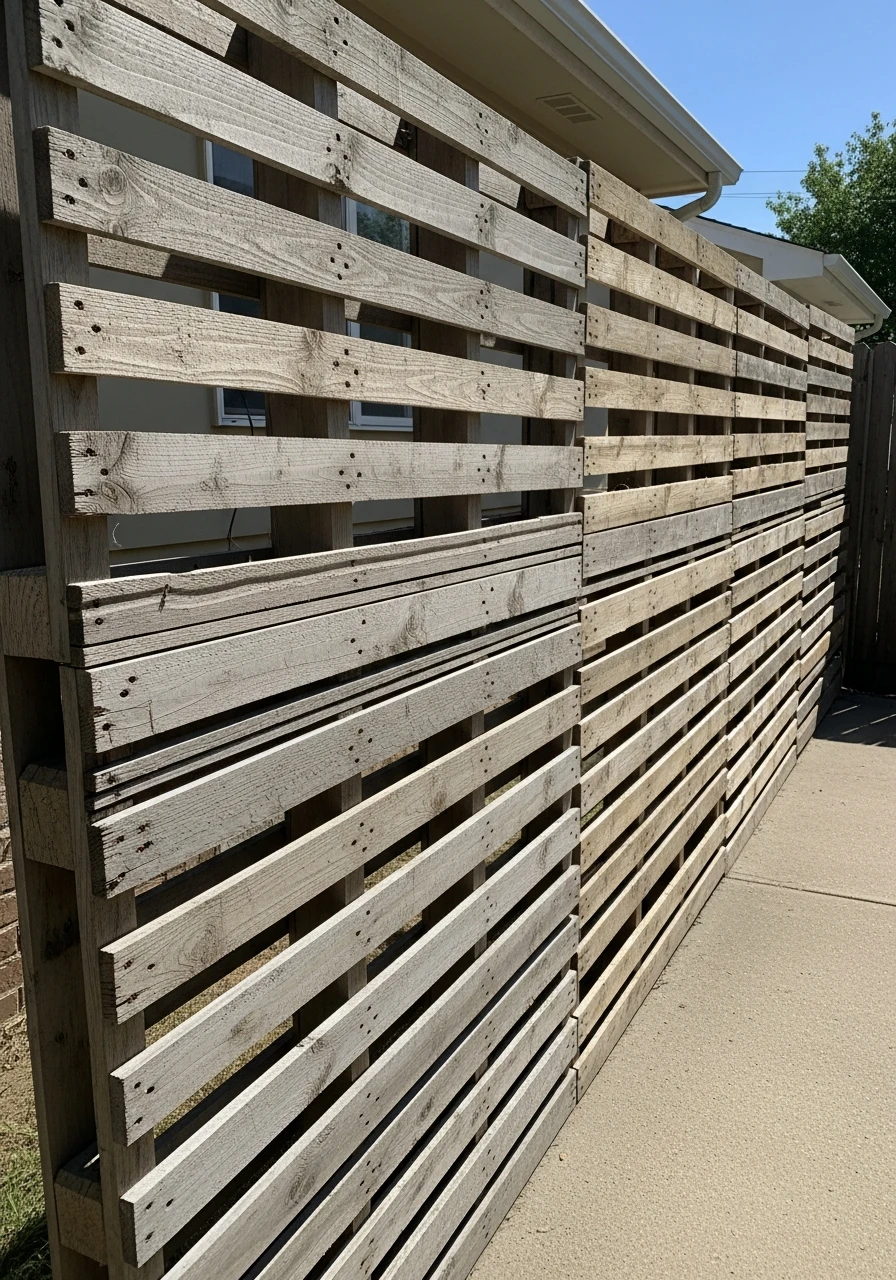 Budget Pallet Wood Fence - 50 Genius Privacy Fence Ideas for a High-End Backyard Look