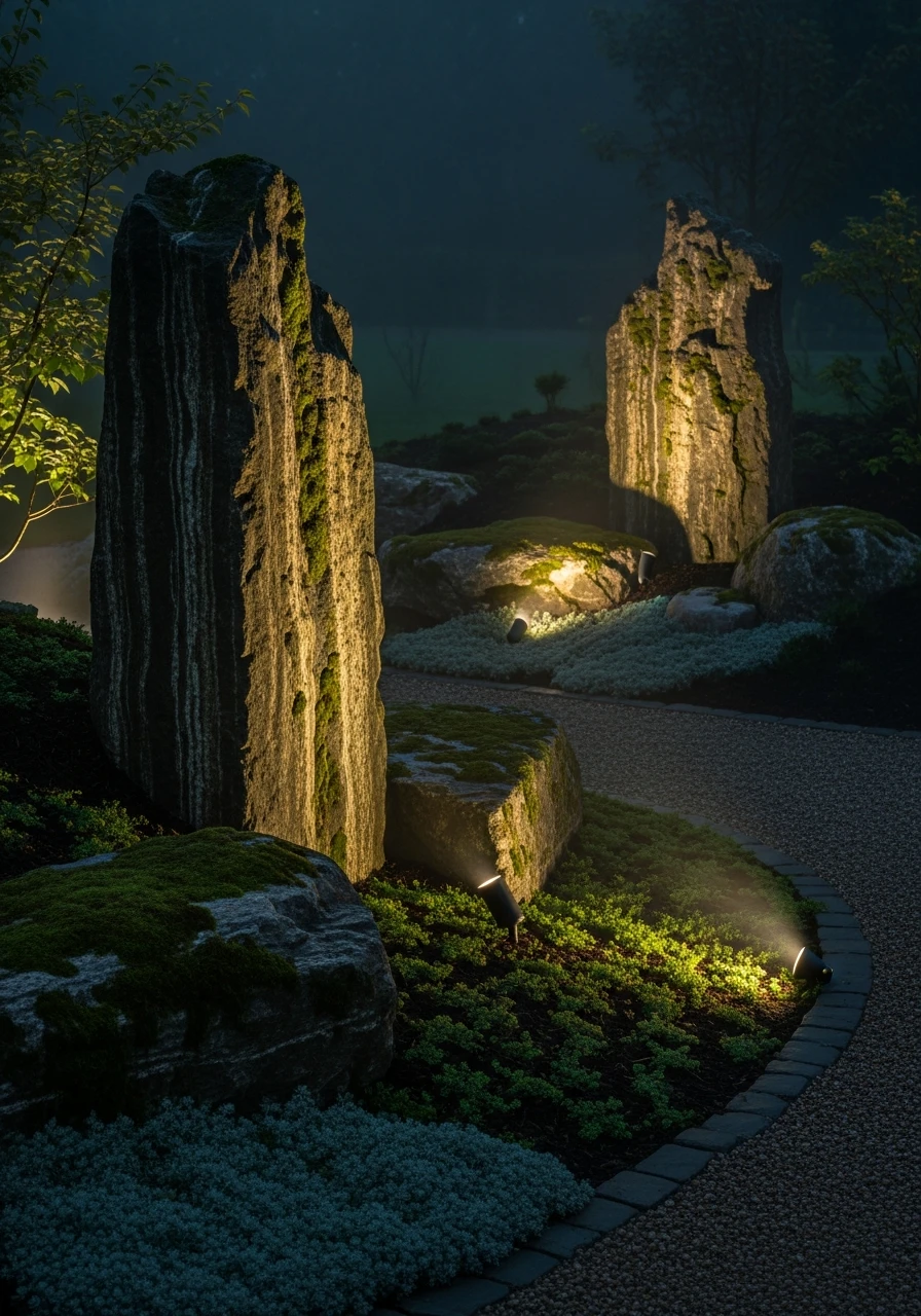 Light Up Your Big Rocks - 50 Gorgeous Rock Garden Landscaping Ideas You Can Do