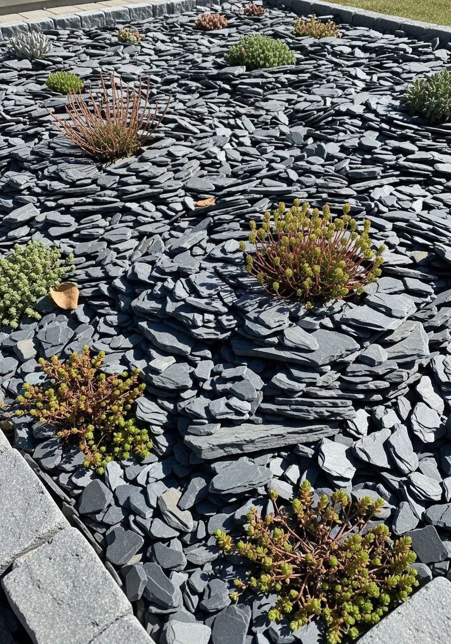 Flat Slate Stone Surfaces - 50 Gorgeous Rock Garden Landscaping Ideas You Can Do