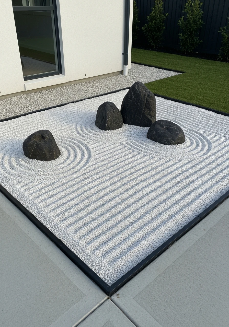 Simple Raked Zen Garden - 50 Gorgeous Rock Garden Landscaping Ideas You Can Do