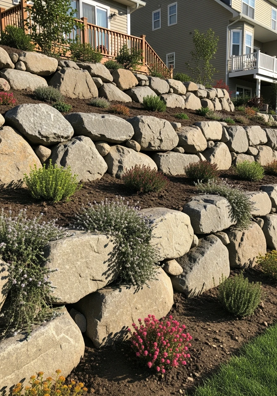 Rocks Hold Up Hillsides - 50 Gorgeous Rock Garden Landscaping Ideas You Can Do