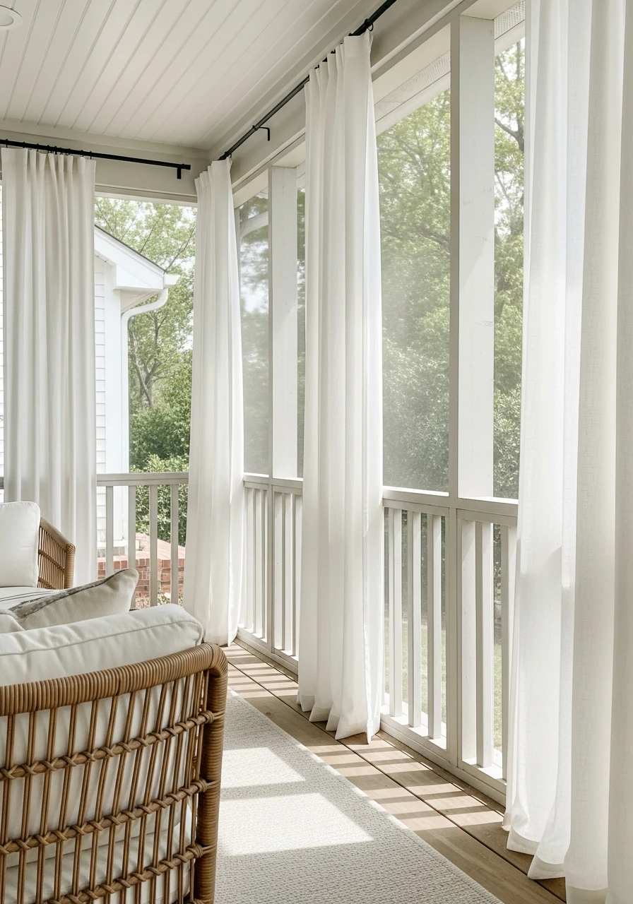 Porch Curtains or Drapes - Screened In Porch Decorating Ideas: 50 Ways To Make It Perfect
